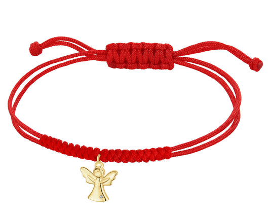 Bransoletka złota z diamentem – aniołek, złoto 375