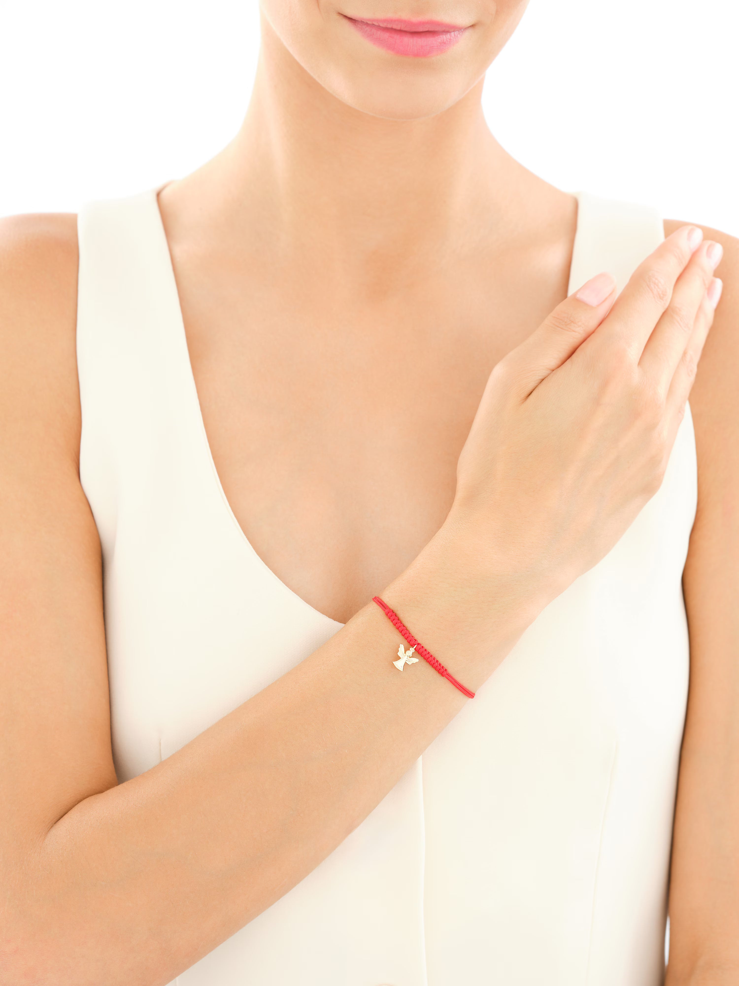 Bransoletka złota z diamentem – aniołek, złoto 375