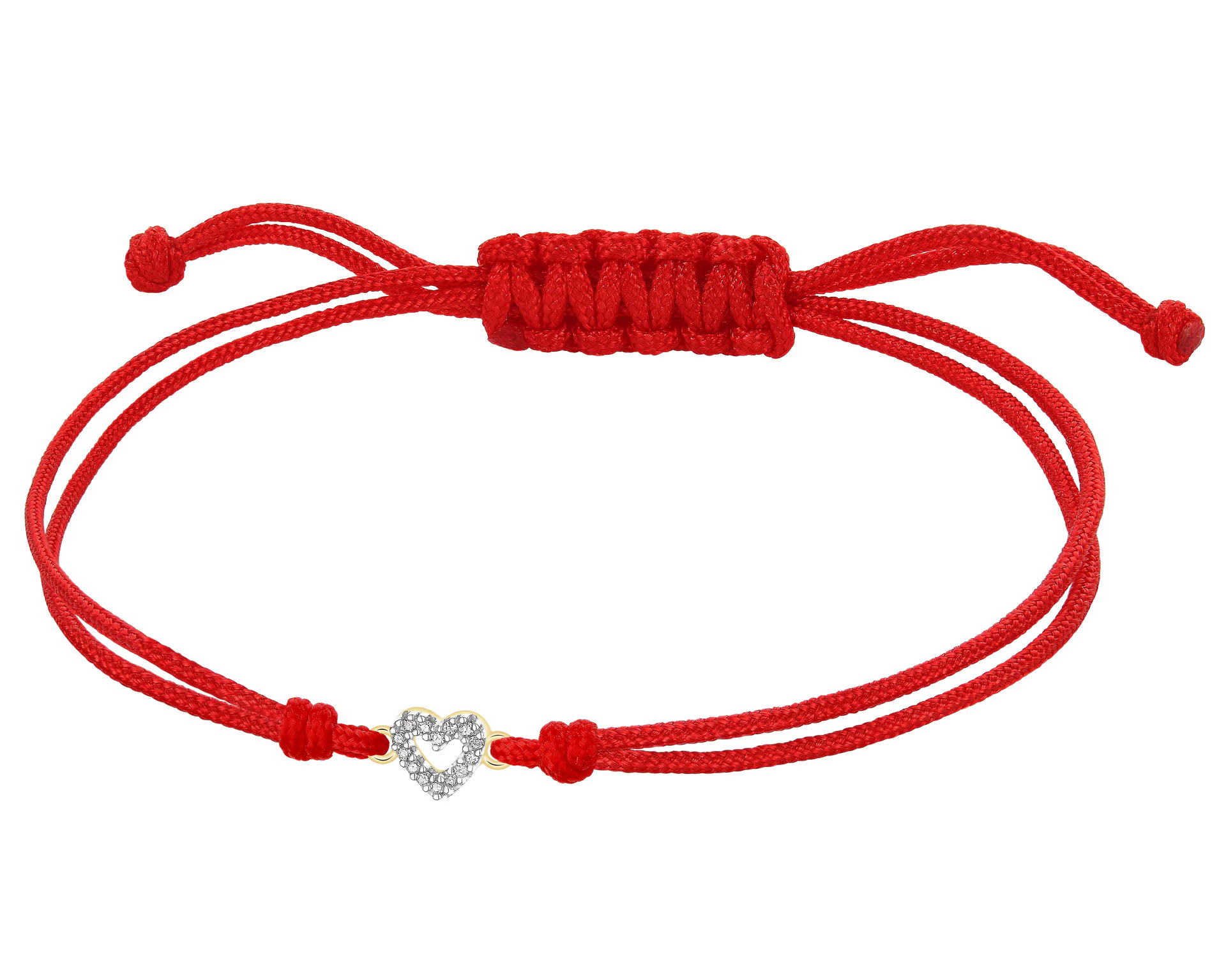 Bransoletka złota z diamentami – serce, złoto 375