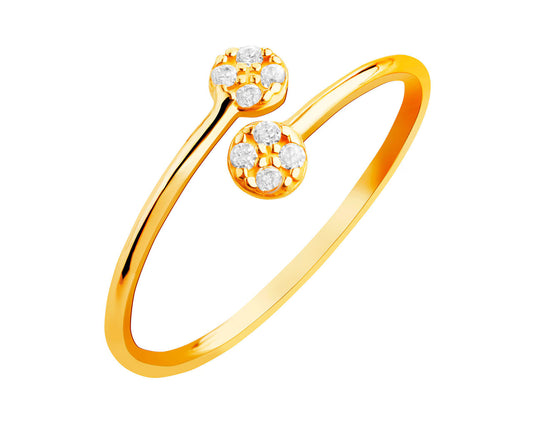 Złoty pierścionek z cyrkoniami – złoto próby 585