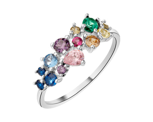 Pierścionek srebrny z cyrkoniami – srebro próby 925