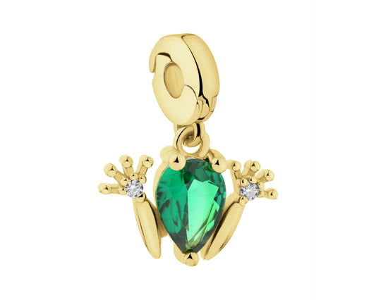 Zawieszka srebrna rodowana 925 z cyrkoniami „żaba”