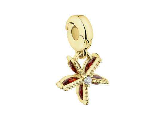 Zawieszka srebrna rodowana 925 z cyrkoniami „kwiat” 14 mm