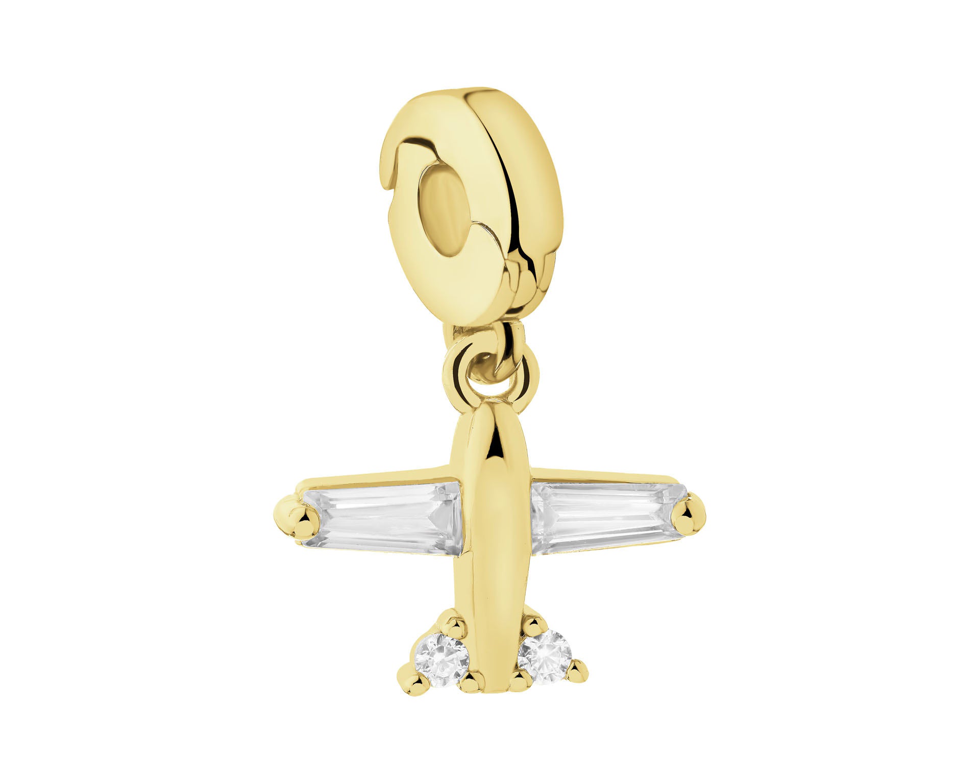 Zawieszka srebrna rodowana 925 z cyrkoniami „samolot” 16 mm