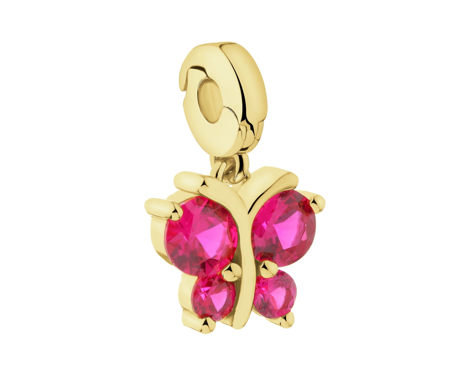 Zawieszka srebrna rodowana 925 z cyrkoniami „motyl” 15 mm