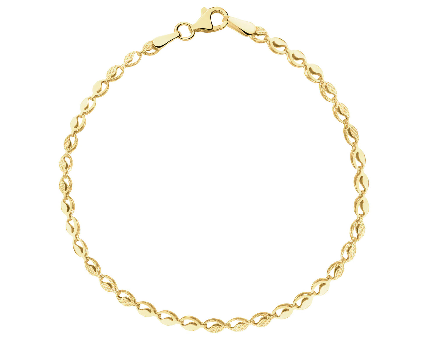 Złota bransoletka – żółte złoto 333, szerokość 2,8 mm