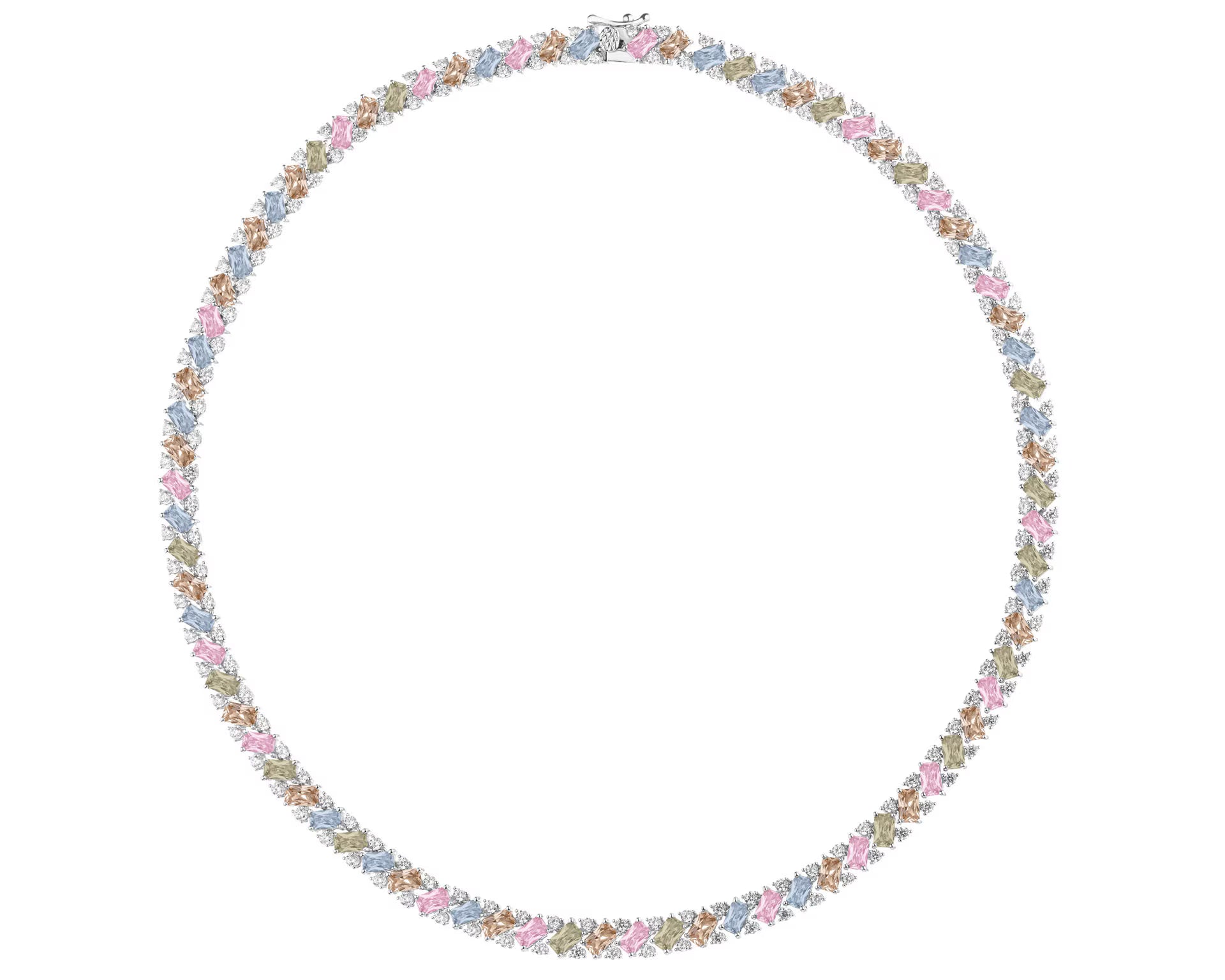 Naszyjnik srebrny z cyrkoniami – srebro 925, szerokość 13 mm