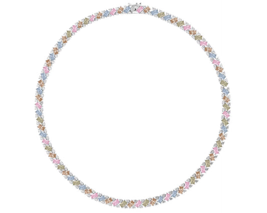 Naszyjnik srebrny z cyrkoniami – srebro 925, szerokość 13 mm