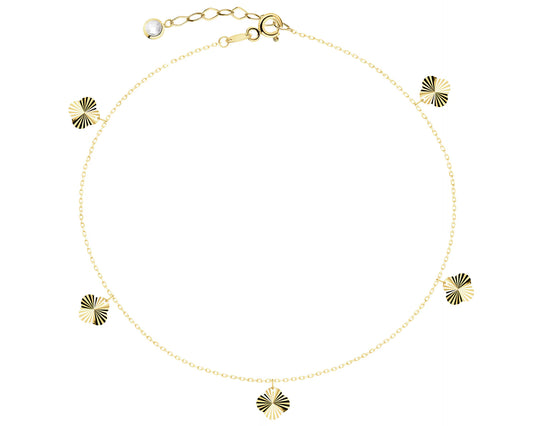 Bransoletka złota z cyrkonią – koniczyny, złoto 585