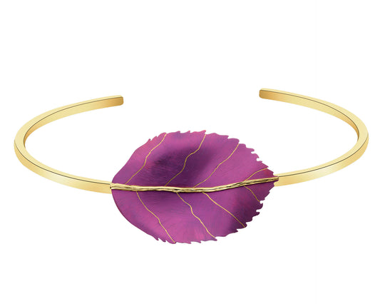 Bransoletka ze srebra i tytanu – motyw liść, srebro 925