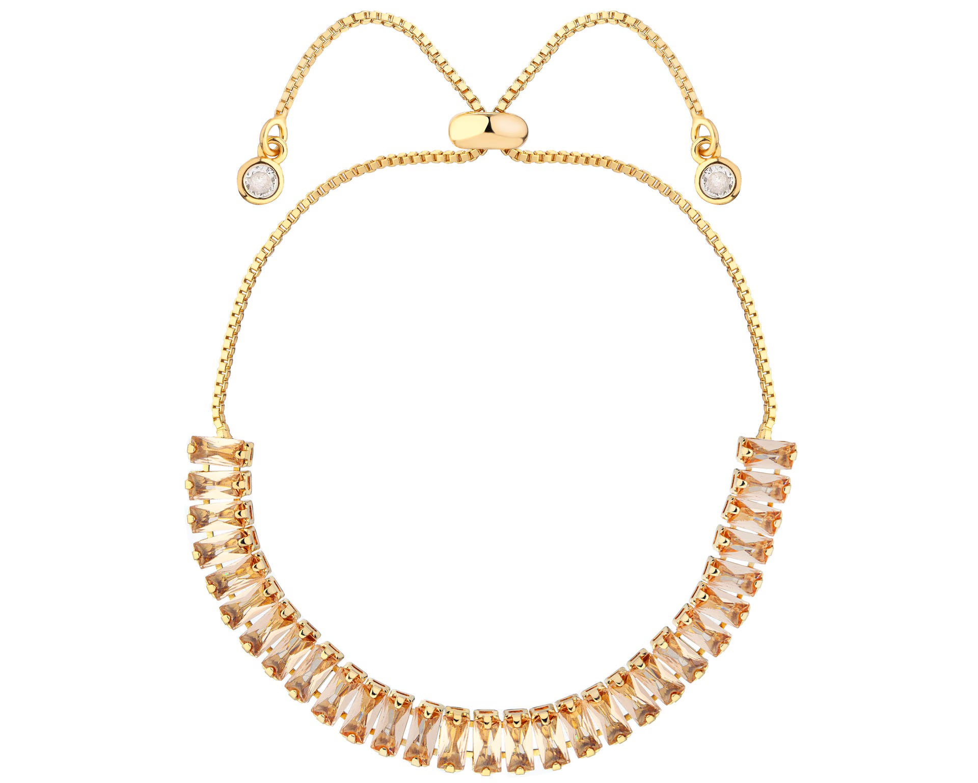 Bransoletka pozłacana z mosiądzu z cyrkoniami i szklanymi detalami