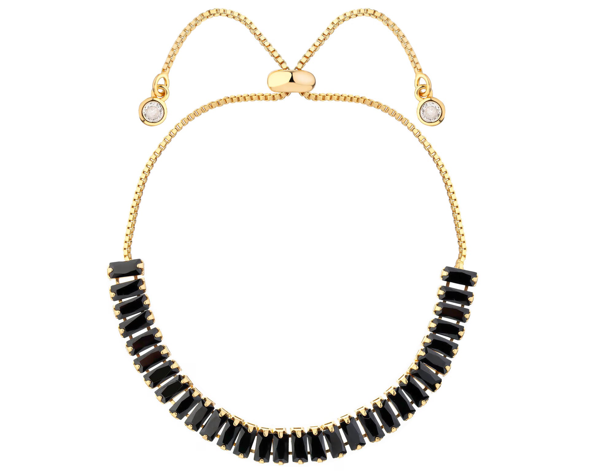 Bransoletka pozłacana z mosiądzu z cyrkoniami i szklanymi detalami