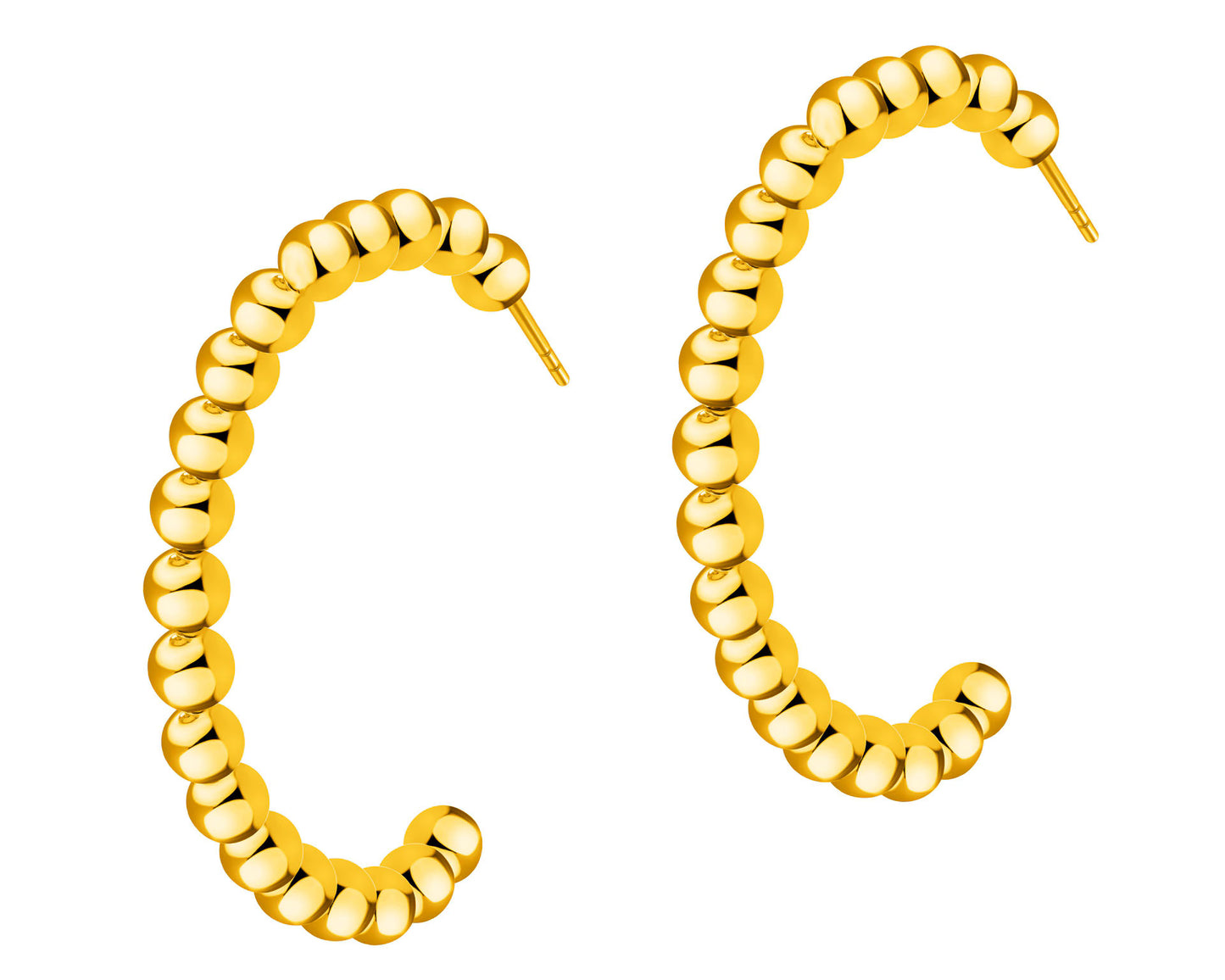 Kolczyki z mosiądzu pozłacane – kulki